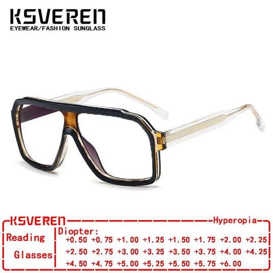 Large Square Frame Blocking Reading Glasses