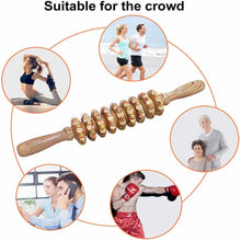 9 Roller Handheld Wooden Massager