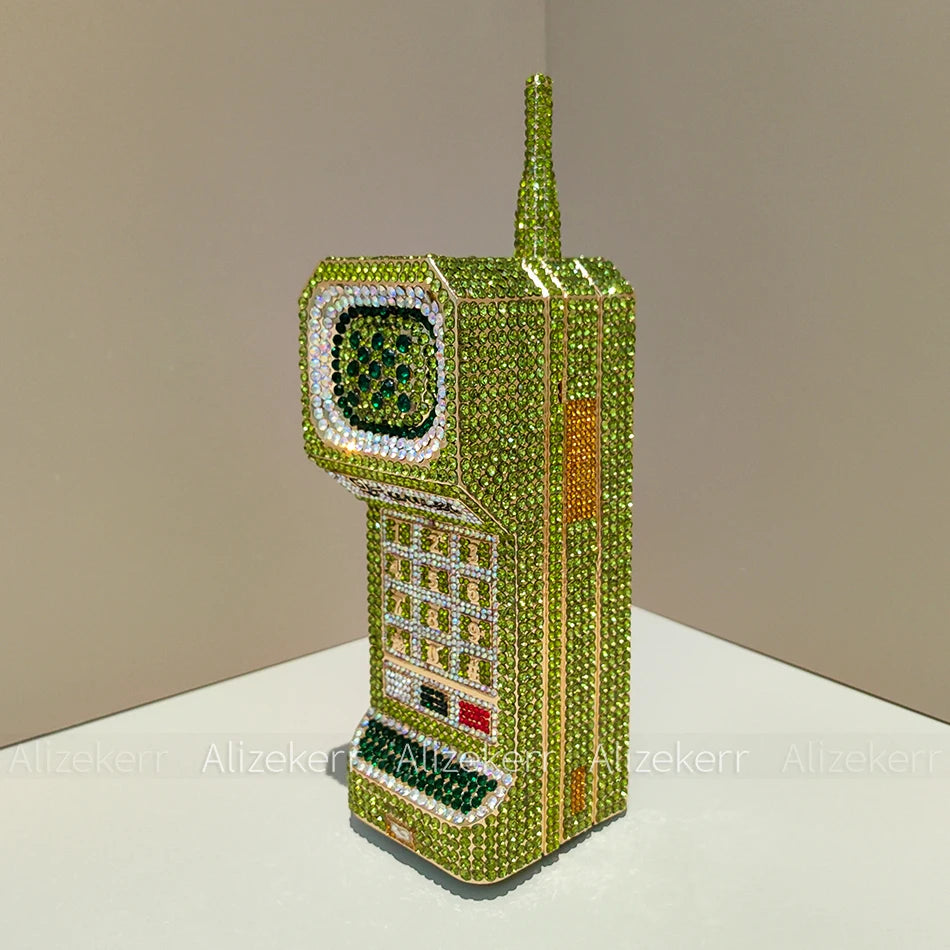 Alizekerr Cellphone Shaped Diamond Evening Bags