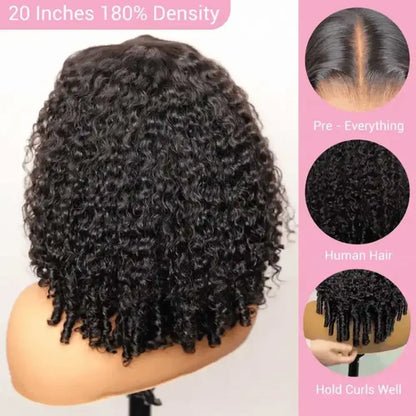 250% Density Burmese Curly 13x4 HD Transparent Lace Front Human Hair Wig