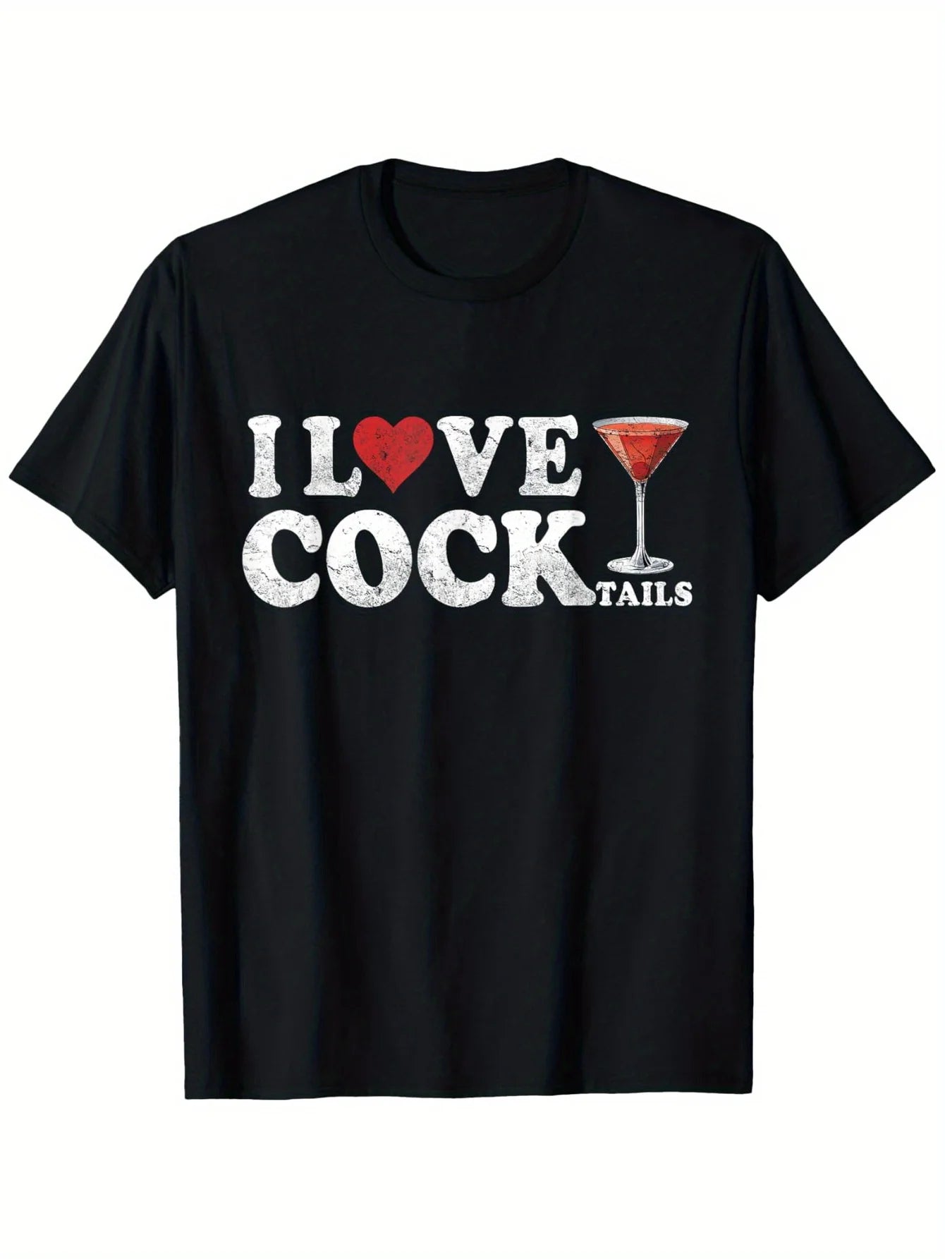 Funny "I Love Cocktails" Pattern T-shirt
