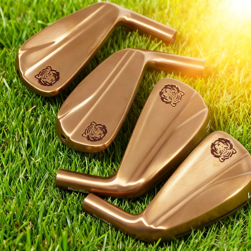 Rose Gold Golf Iron Head and Headcover 4-9P No Shafts
