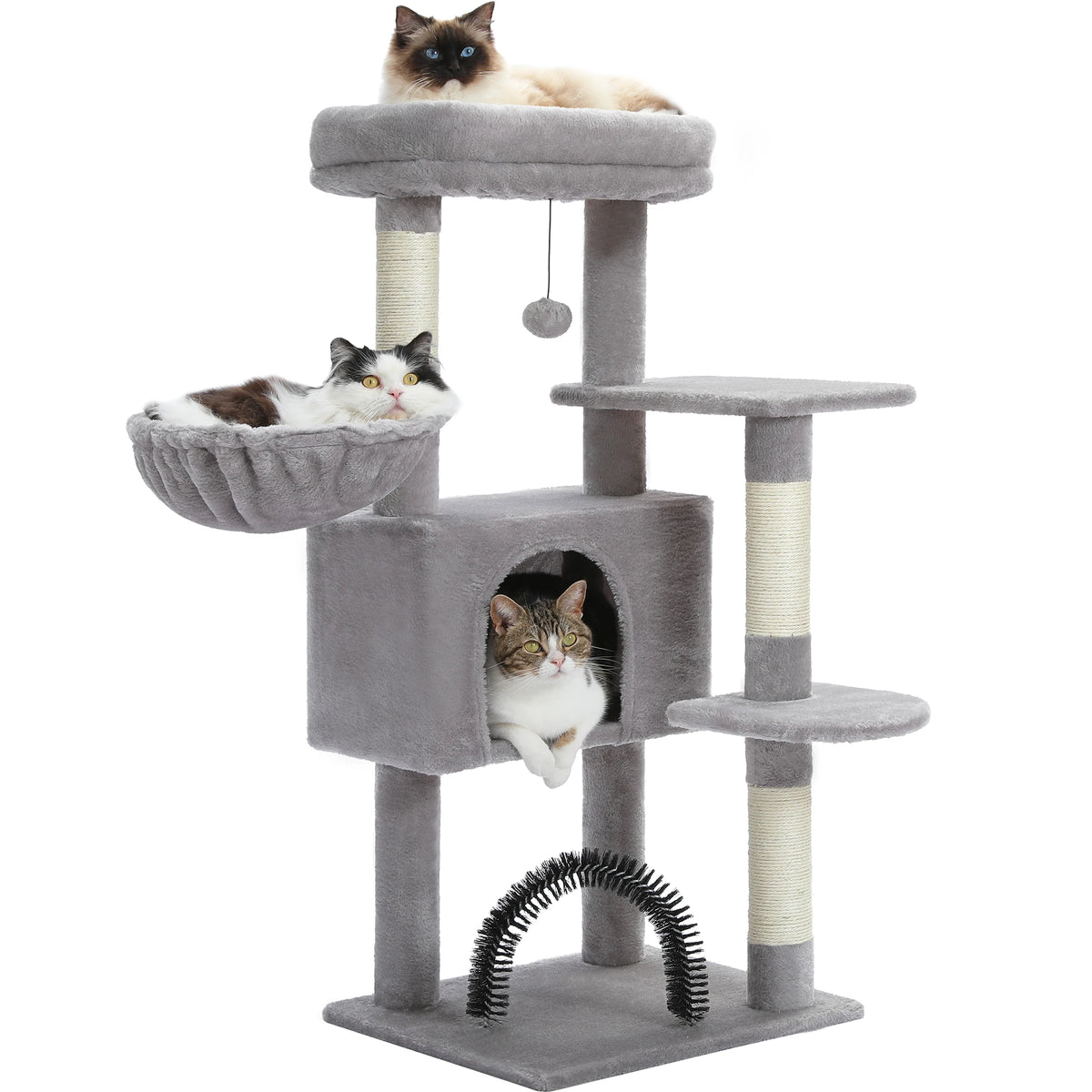 PAWZ Road Multi-Level Cat Tree Tower - 41" Indoor Cat Condo with Plush Perch & Sisal Scratching Posts