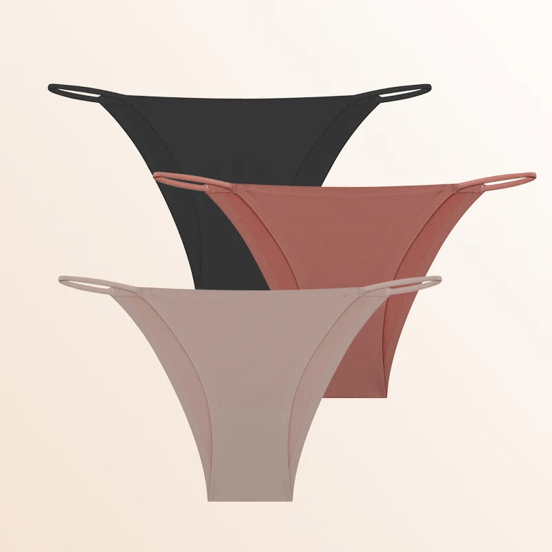 FINETOO 3Pcs Seamless Thin Strap Briefs