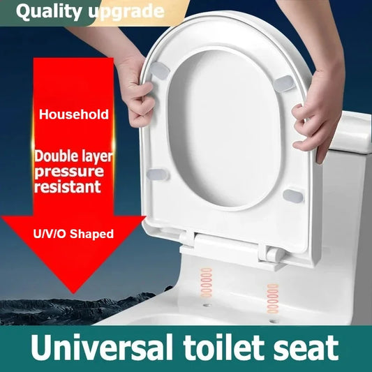 Quiet-Close Contoured Household Toilet Seat with Lid