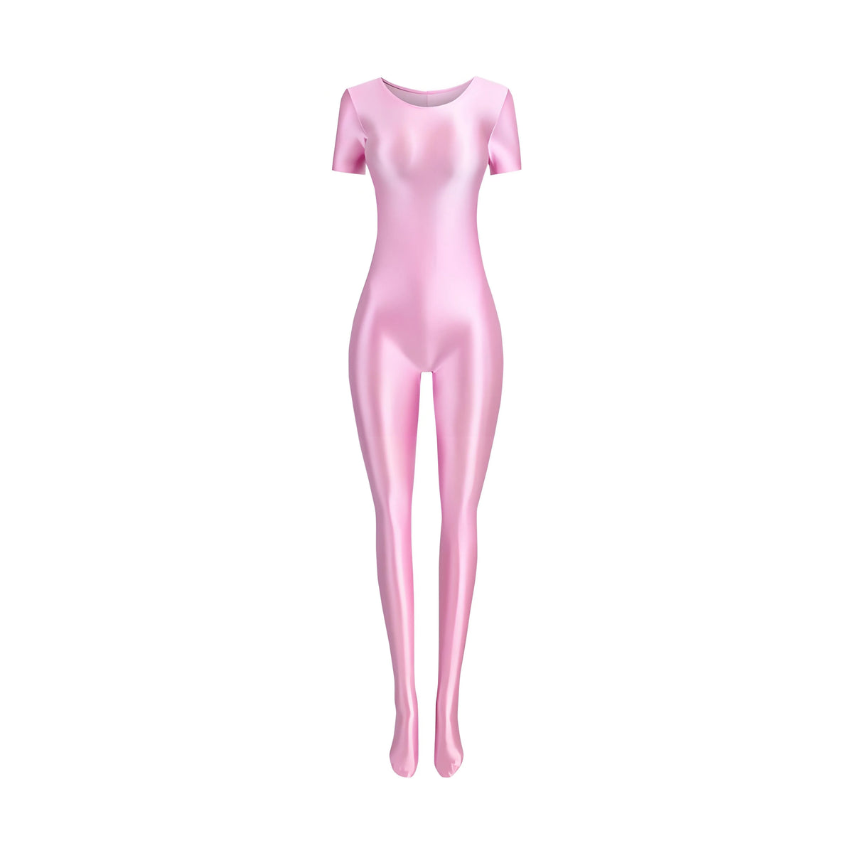 Women's Silky Shine Short-Sleeve Footed Unitard & Dance Catsuit
