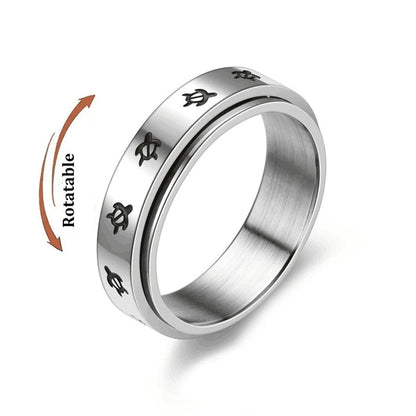 Stainless Steel Fidget Spinner Ring – Anti-Anxiety Stress Relief Band for Men & Women