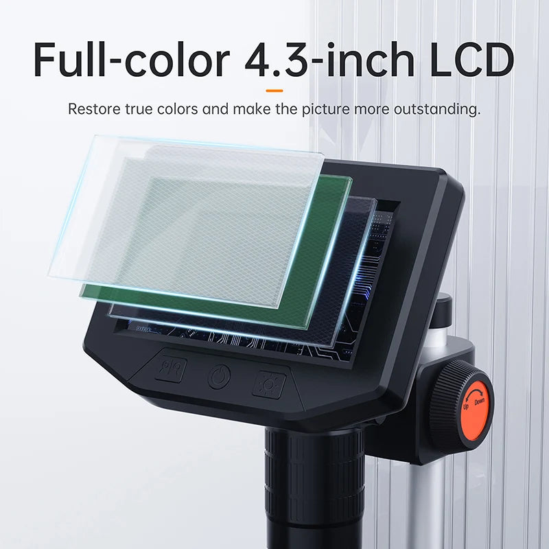 4.3-Inch LCD Digital Microscope 1000X Zoom 1080P HD Portable USB Microscope