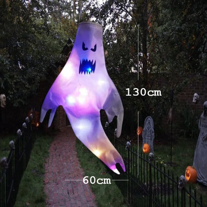 Hanging LED Light-Up Halloween Ghost Outdoor Decoration