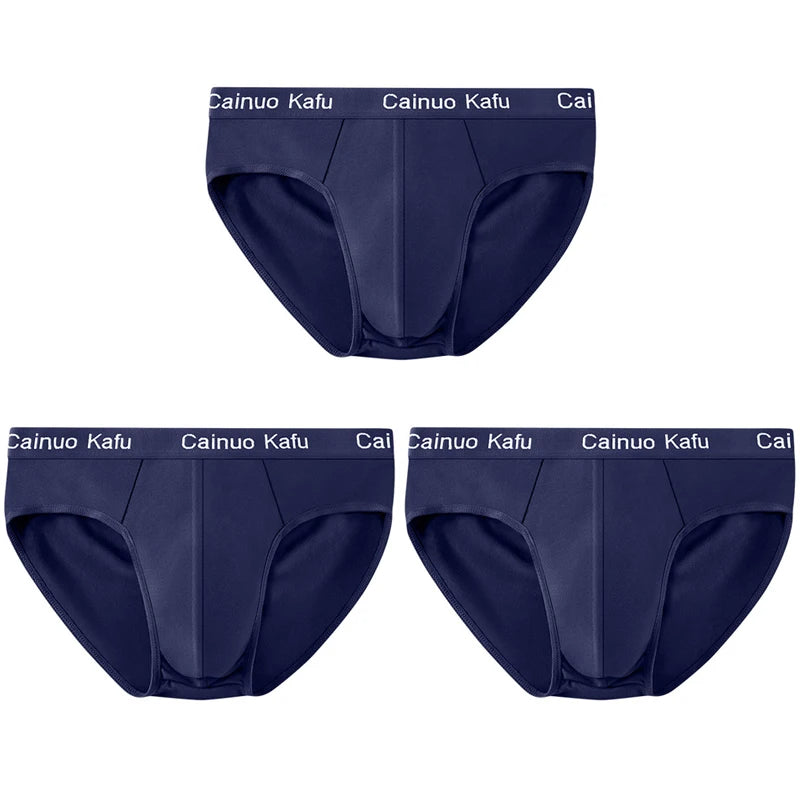 1/3Pcs Men's Breathable Bulge Pouch Briefs - Soft Elastic Plus Size Underwear