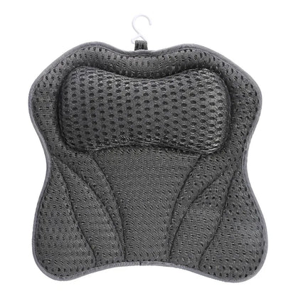 4D 6 Non-Slip Suction Cups Contouring Ergonomic Design Bathtub Neck Pillow