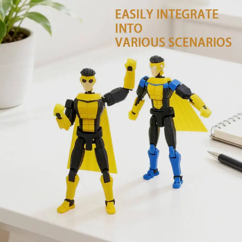 3d Printed Blue-Masked Invincible T13 Dummy Multi-Jointed Action Figure