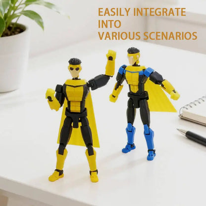 3d Printed Blue-Masked Invincible T13 Dummy Multi-Jointed Action Figure