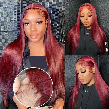 99J Burgundy 13x6 Lace Front Human Hair Wig