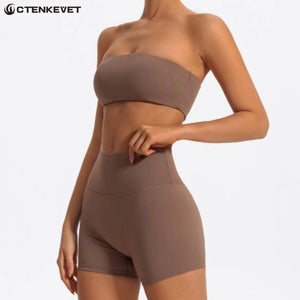 Ctenkevet Two Piece Crop Top and High Waist Shorts Set
