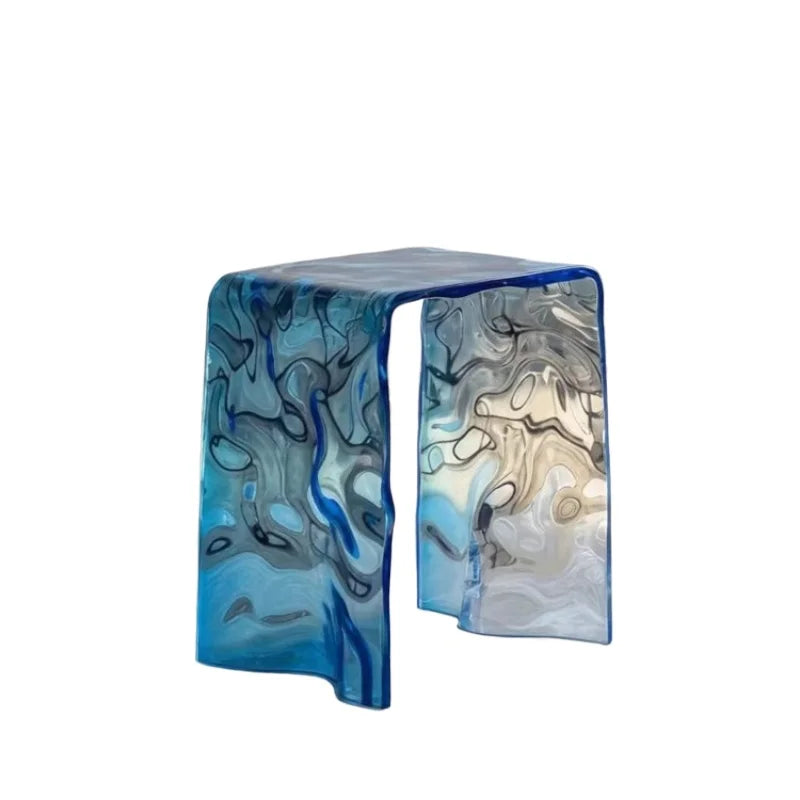 Modern Rainbow Acrylic Stool & Transparent Colorful Accent Bench