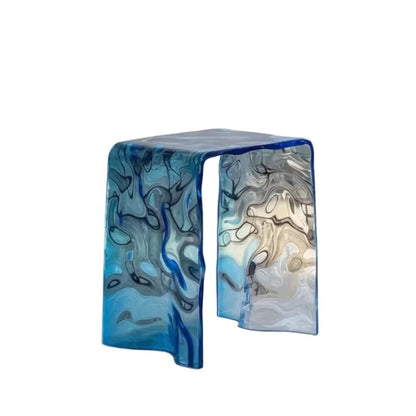 Modern Rainbow Acrylic Stool & Transparent Colorful Accent Bench