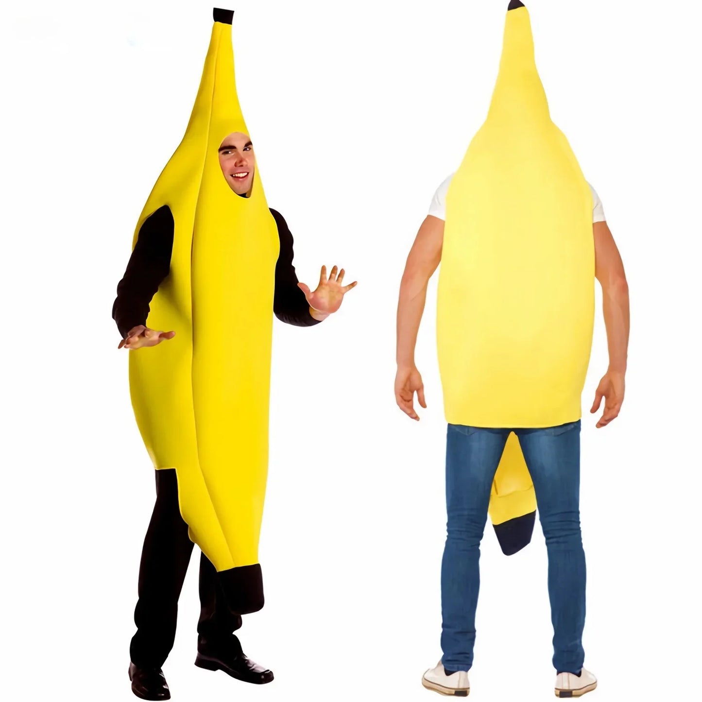 Adult Funny Banana Cosplay Costume – Unisex Fruit Suit for Halloween & Parties