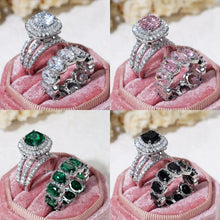 Gorgeous 2Pcs Set Brilliant Zirconia Rings