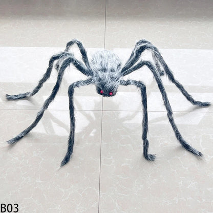 Giant Plush Black Spider Outdoor Halloween Prop Decor