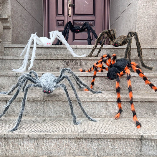 Giant Plush Black Spider Outdoor Halloween Prop Decor