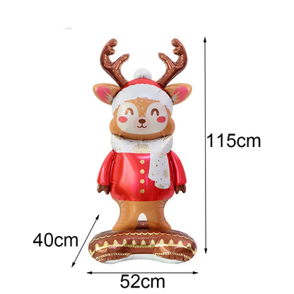 Standing Christmas Foil Balloons, Giant Christmas Tree Santa Snowman Reindeer Rocking Horse Balloons
