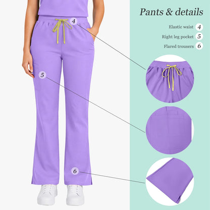 Unisex Stretch Medical Scrub Set – V-Neck Top & Pocket Jogger Pants Workwear