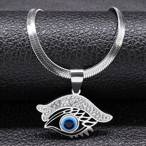 Vintage Crystal Evil Demon Eye Choker Necklace