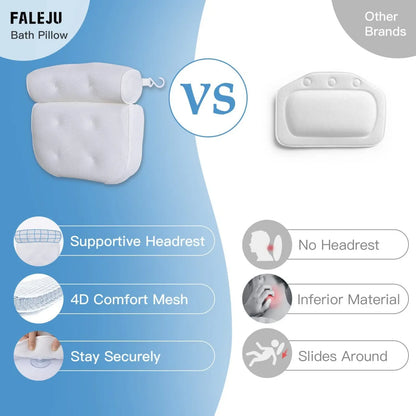 Spa Bathtub Pillow with Anti-Slip Suction Cups