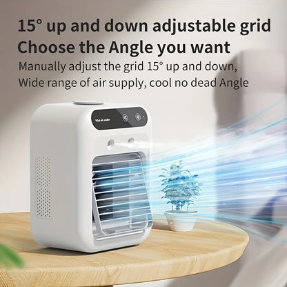 Portable USB Desktop Air Cooler with 1800mAh Battery and Water Tank