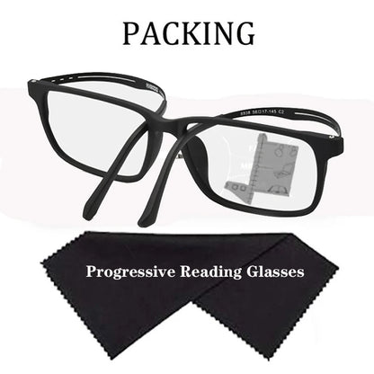 Unisex Progressive Reading Glasses - Anti-Blue Light Titanium Frame Eyewear
