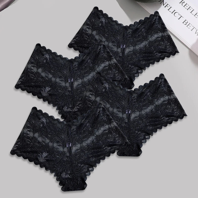 FINETOO 4pcs Lace Floral Boyshorts