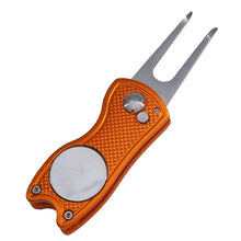 Foldable Golf Divot Repair Tool with Golf Ball Groove Cleaner
