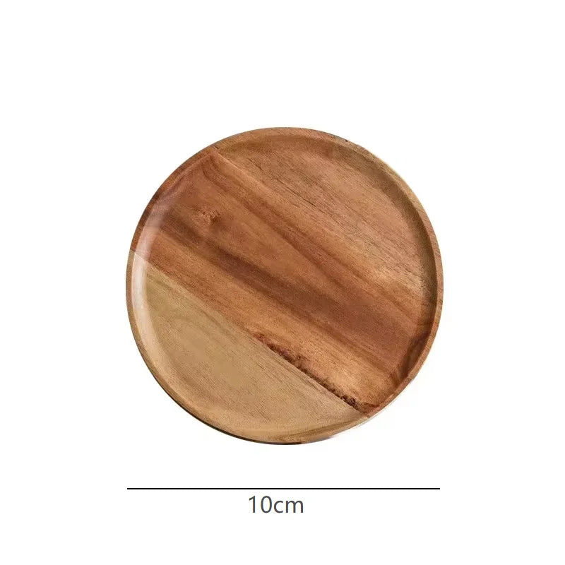 Retro Round Eco-Friendly Wood Plate