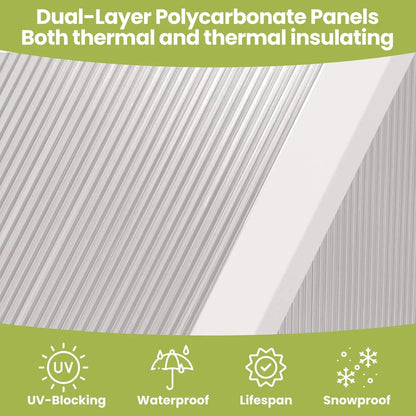 6x7ft Walk-in Kit Polycarbonate Roof Vent Heavy Duty Aluminum Frame