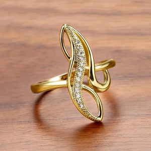 Huitan Hyperbole Marquise Shaped Full Paved Cubic Zirconia Trendy Ring