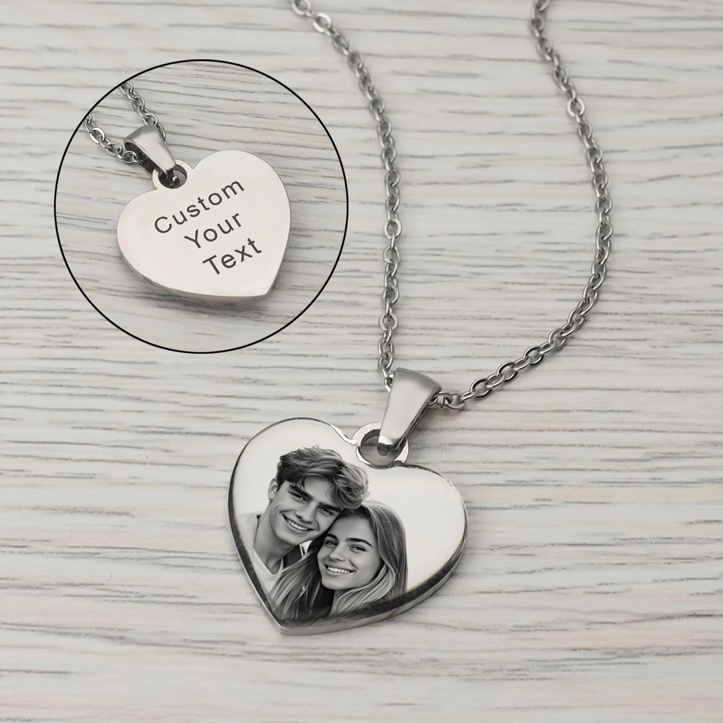Picture Personalized Photo Love Heart Projection Pendant Necklace
