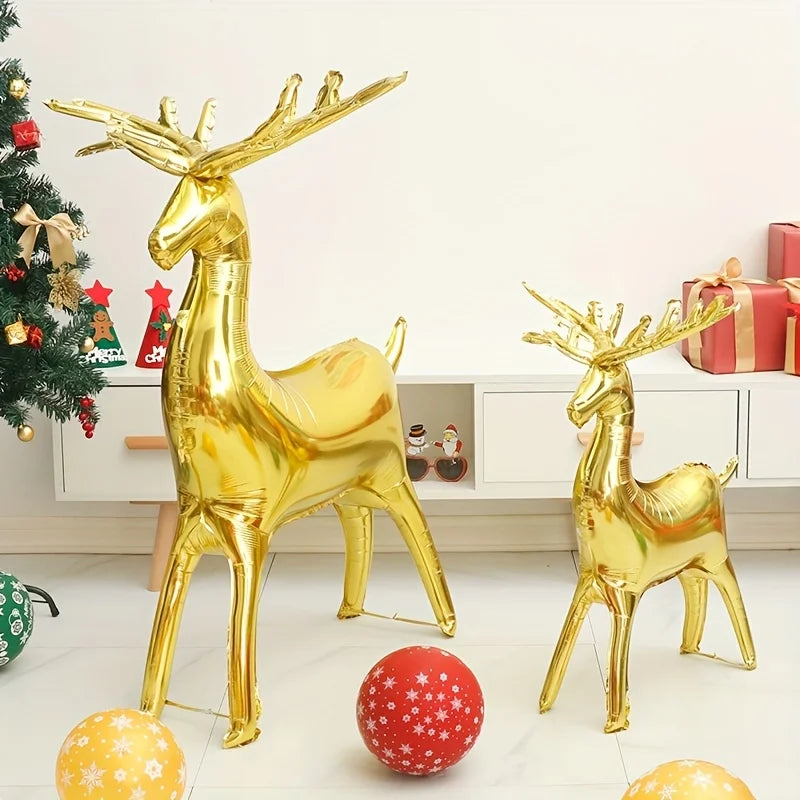 Golden Reindeer Foil Balloon