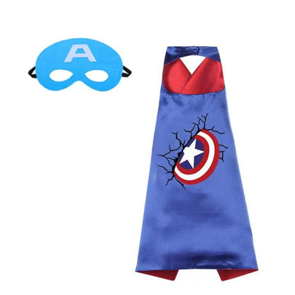 Kids' Superhero Capes & Masks Set – Cartoon Dress-Up Costume Party Favor