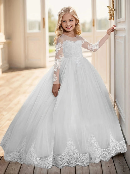 Girls' Lace  Wide Bottom Dress