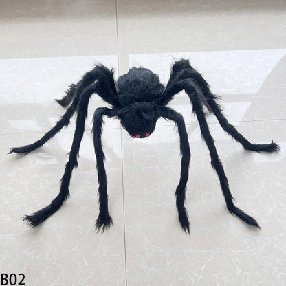 Giant Plush Black Spider Outdoor Halloween Prop Decor