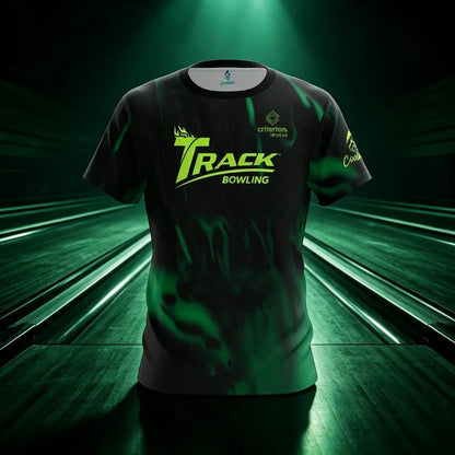 Track Tornado Green Flame Performance Bowling Jersey