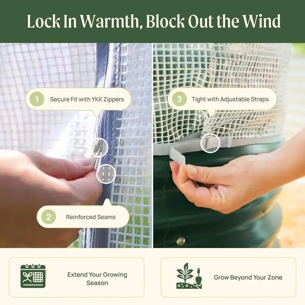All-Weather Garden Frost Cover System (2-Pack) – Raised Bed Greenhouse Cover