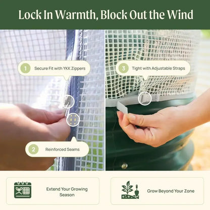 All-Weather Garden Frost Cover System (2-Pack) – Raised Bed Greenhouse Cover