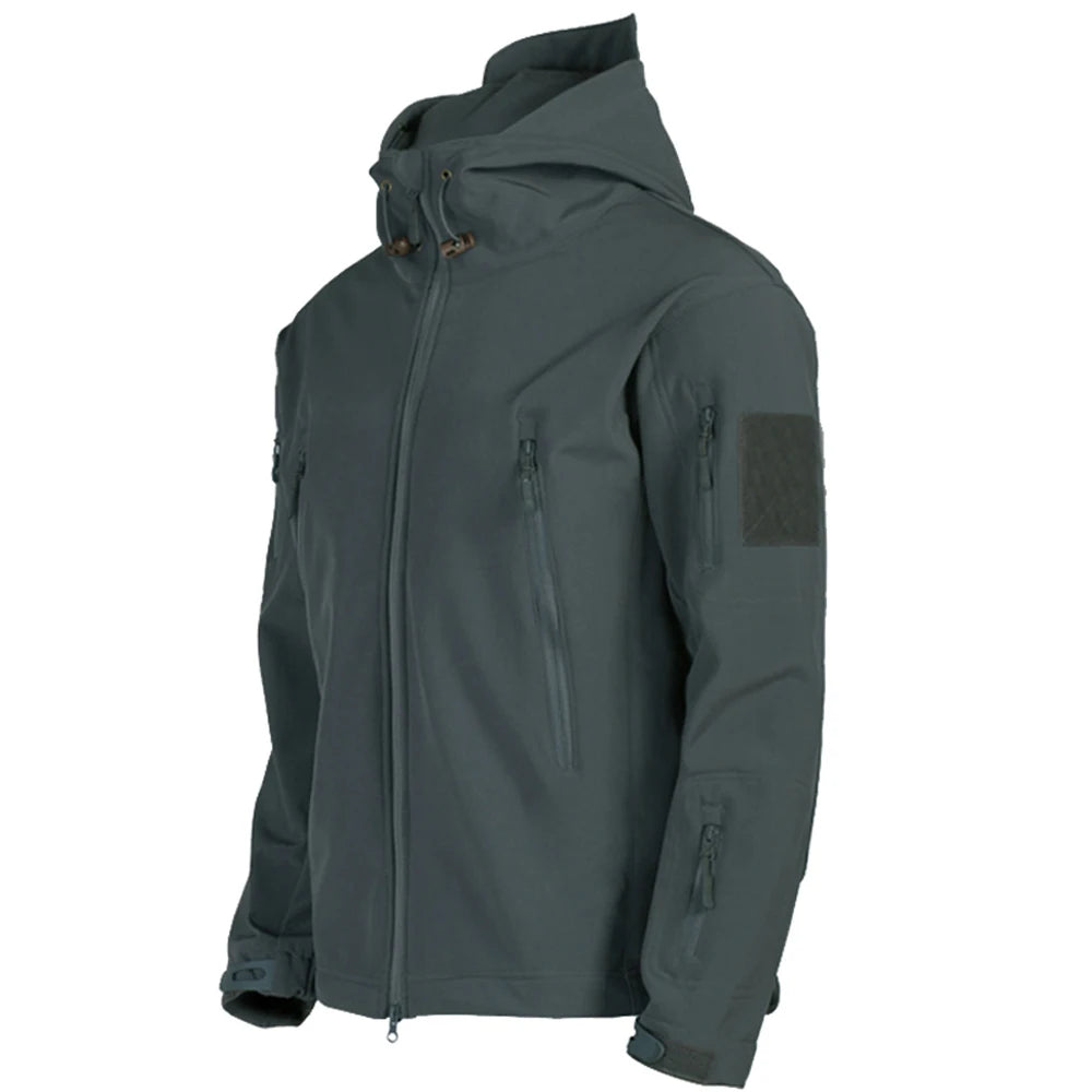 Men's Tactical Softshell Hooded Bomber Jacket