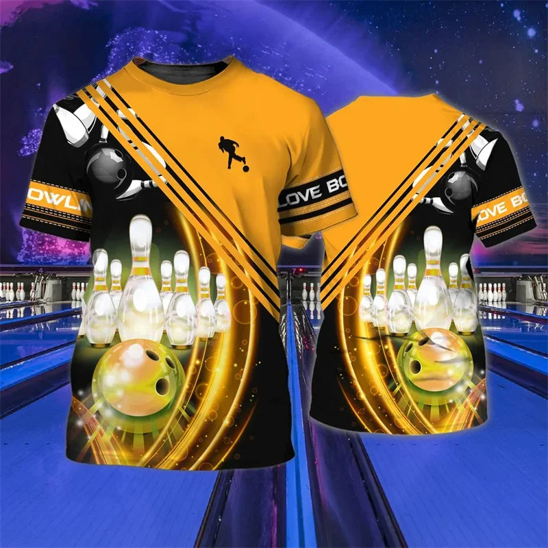 Men's 3D Bowling Pins Graphic Performance T-Shirt