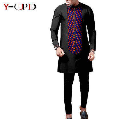 African Print Matching Couple Outfits Men's Dashiki Shirt Set & Women's Dress