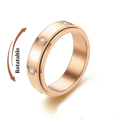Stainless Steel Fidget Spinner Ring – Anti-Anxiety Stress Relief Band for Men & Women