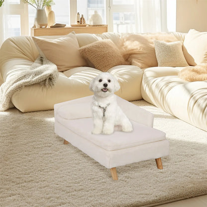 Modern Nordic Wood Frame Pet Sofa Bed – Waterproof L-Shape Couch for Small Dogs & Cats