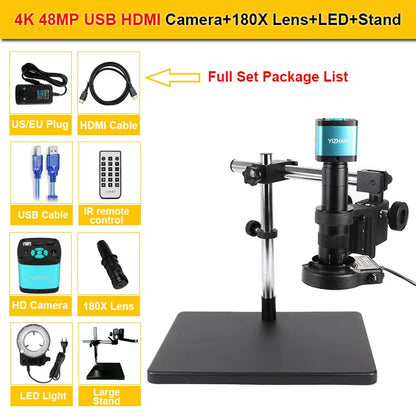 YIZHAN 4K Digital Microscope – Ultra HD USB HDMI Soldering Camera with Zoom Lens